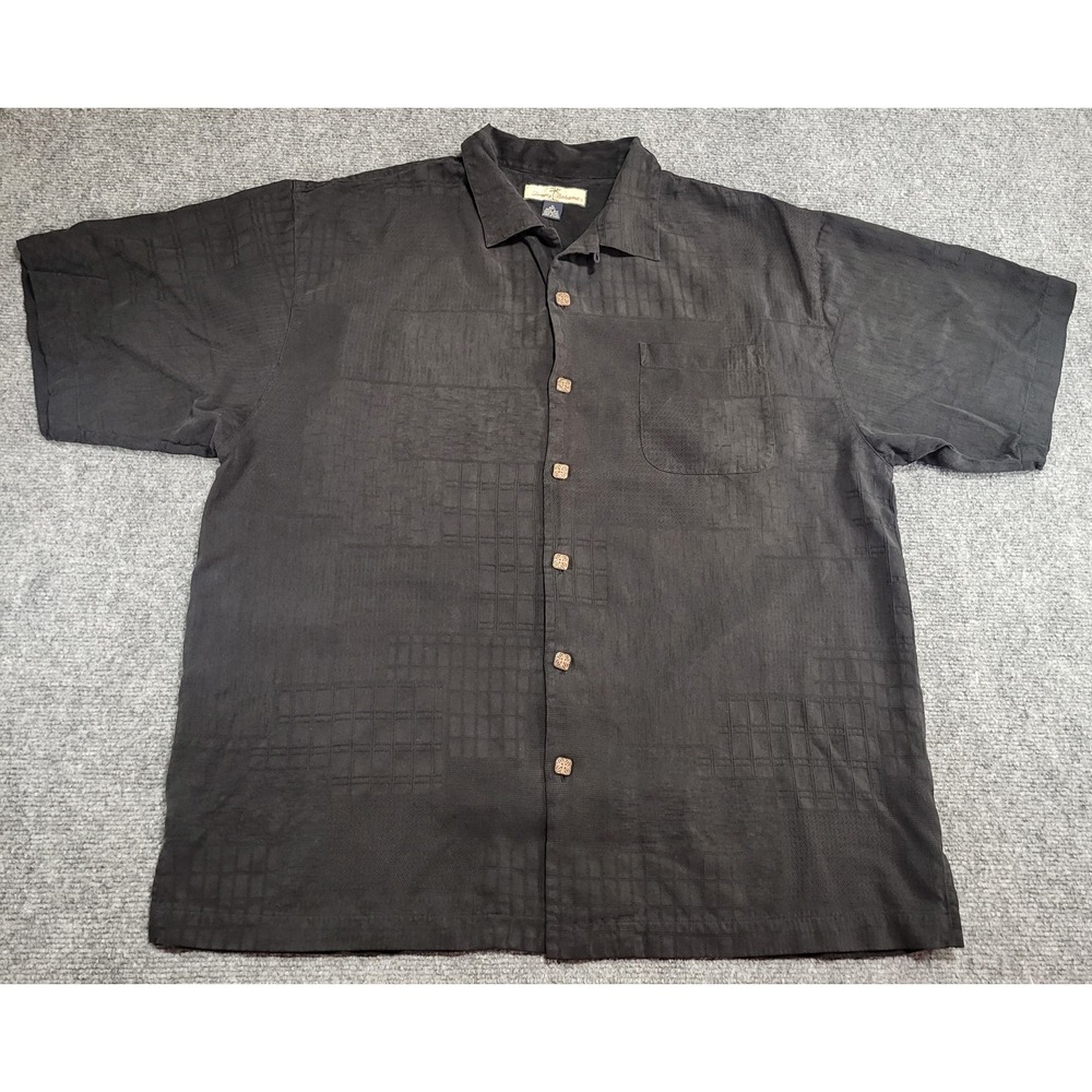 Tommy Bahama "Dry & Mighty" Embroidered Martini Silk Camp Shirt Men's Sz X-Large